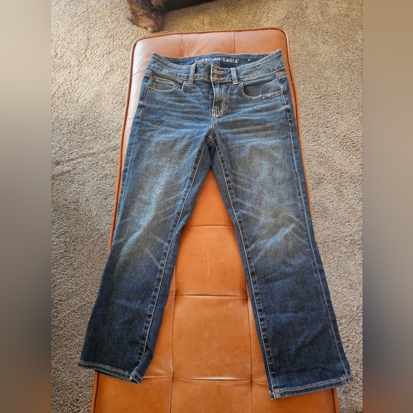 American Eagle Outfitters Blue Artist Crop Jeans - Picture 2 of 8